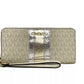 Jet Set Travel Center Stripe Signature Continental Wallet Vanilla Pale Gold