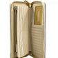Jet Set Travel Center Stripe Signature Continental Wallet Vanilla Pale Gold