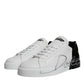 White Black Logo Portofino Sneaker Shoes
