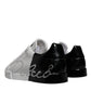 White Black Logo Portofino Sneaker Shoes