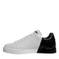 White Black Logo Portofino Sneaker Shoes