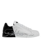 White Black Logo Portofino Sneaker Shoes