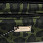 Green Polyester Leopard Print Shell Messenger Bag