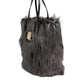 Black Oversize Faux Fur Shopping Tote Bag