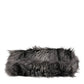 Black Oversize Faux Fur Shopping Tote Bag
