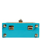 Turquoise Gold Acrylic Leather Miss Dolce Top Handle Bag
