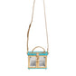 Turquoise Gold Acrylic Leather Miss Dolce Top Handle Bag