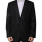 Dark Gray Stripe Wool Single Breasted Blazer