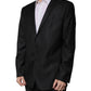 Dark Gray Stripe Wool Single Breasted Blazer