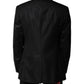 Dark Gray Stripe Wool Single Breasted Blazer