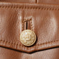 Brown Calfskin Leather Button Down Jacket