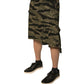 Black Gold Patterned Cotton Bermuda Shorts