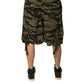 Black Gold Patterned Cotton Bermuda Shorts