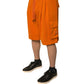 Orange Cotton Men Casual Cargo Bermuda Shorts