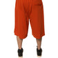 Orange Cotton Blend Men Bermuda Shorts