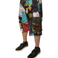 Multicolor Patchwork Cargo Bermuda Shorts