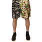 Multicolor Patchwork Silk Men Chino Shorts