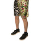 Multicolor Patchwork Silk Men Chino Shorts