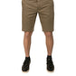 Brown Chino Cotton Stretch Casual Shorts