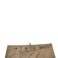 Brown Chino Cotton Stretch Casual Shorts