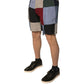 Multicolor Patchwork Linen Men Chino Shorts