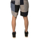 Multicolor Patchwork Linen Men Chino Shorts