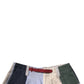 Multicolor Patchwork Linen Men Chino Shorts