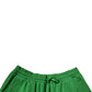 Green Cotton Blend Men Bermuda Shorts