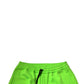 Green Patchwork Cargo Bermuda Shorts
