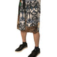 Multicolor Patchwork Linen Bermuda Shorts