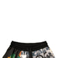 Multicolor Patchwork Linen Bermuda Shorts