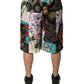 Multicolor Patchwork Cargo Bermuda Shorts