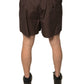 Brown Cotton Blend Men Mid Waist Shorts