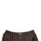 Brown Cotton Blend Men Mid Waist Shorts