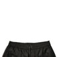 Black Polyester Jersey Mid Waist Shorts