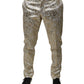 Gold Floral Jacquard Men Dress Pants