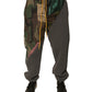 Multicolor Patchwork Cotton Jogger Sweatpants Pants