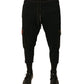 Black Cotton Jogger Cargo Sweatpants Pants