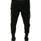 Black Cotton Jogger Cargo Sweatpants Pants