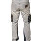 Light Blue Cotton Cargo Straight Denim Jeans