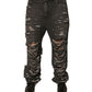 Gray Tattered Cotton Straight Men Denim Jeans
