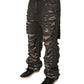 Gray Tattered Cotton Straight Men Denim Jeans