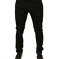 Black Logo Cotton Stretch Skinny Denim Jeans