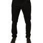 Black Logo Cotton Stretch Skinny Denim Jeans