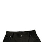 Black Cotton Mid Waist Cropped Pants