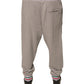 Gray Logo Patch Jogger Cotton Sweatpants Pants