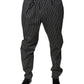 Black Stripes Skinny Dress Pants