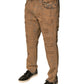 Brown Tattered Cotton Skinny Denim Jeans