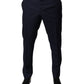 Dark Blue Cotton Men Dress Pants