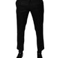 Black Wool Tapered Formal Dress Pants